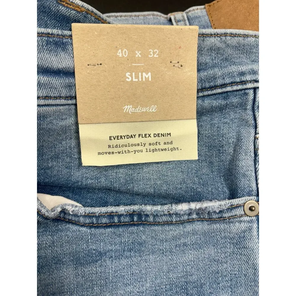 Madewell NWT Men's Athletic Slim Jeans COOLMAX Denim Homeway Wash‎ Size 40x32